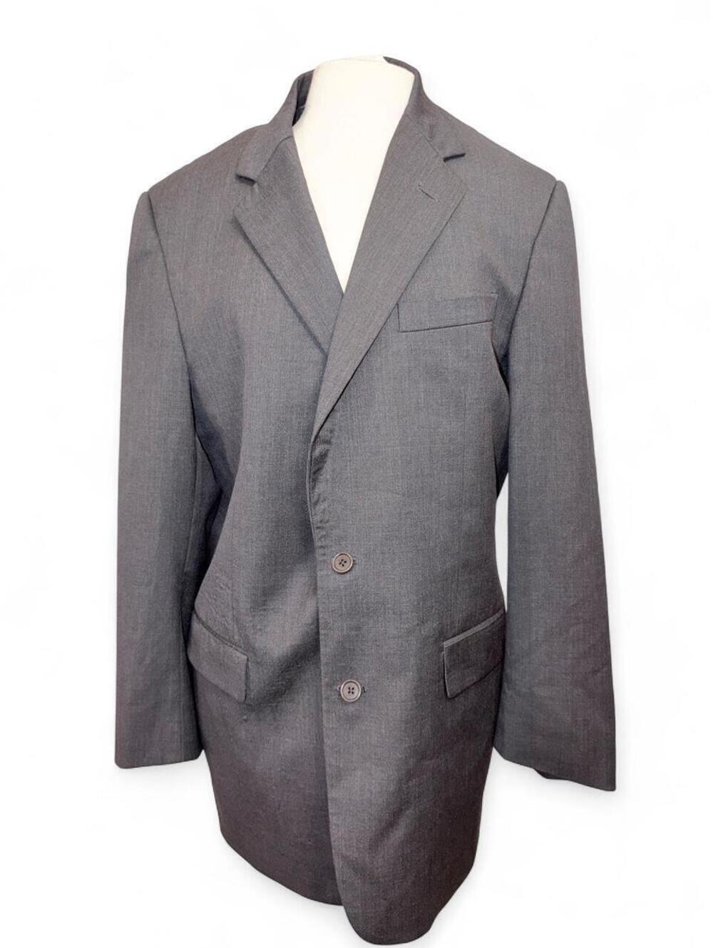Brooks Brothers 100% Worsted Wool 3-Button Suit Jacket Blazer 42L Gray USA